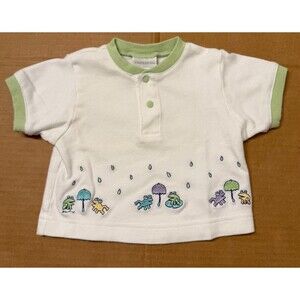 Vintage Carter’s Japanese Artist EMU NAMAE Frog Shirt Set Sz 3/6M Rain Cotton